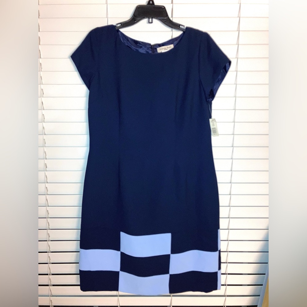 Amanda Smith Navy Color Block Dress, size 12